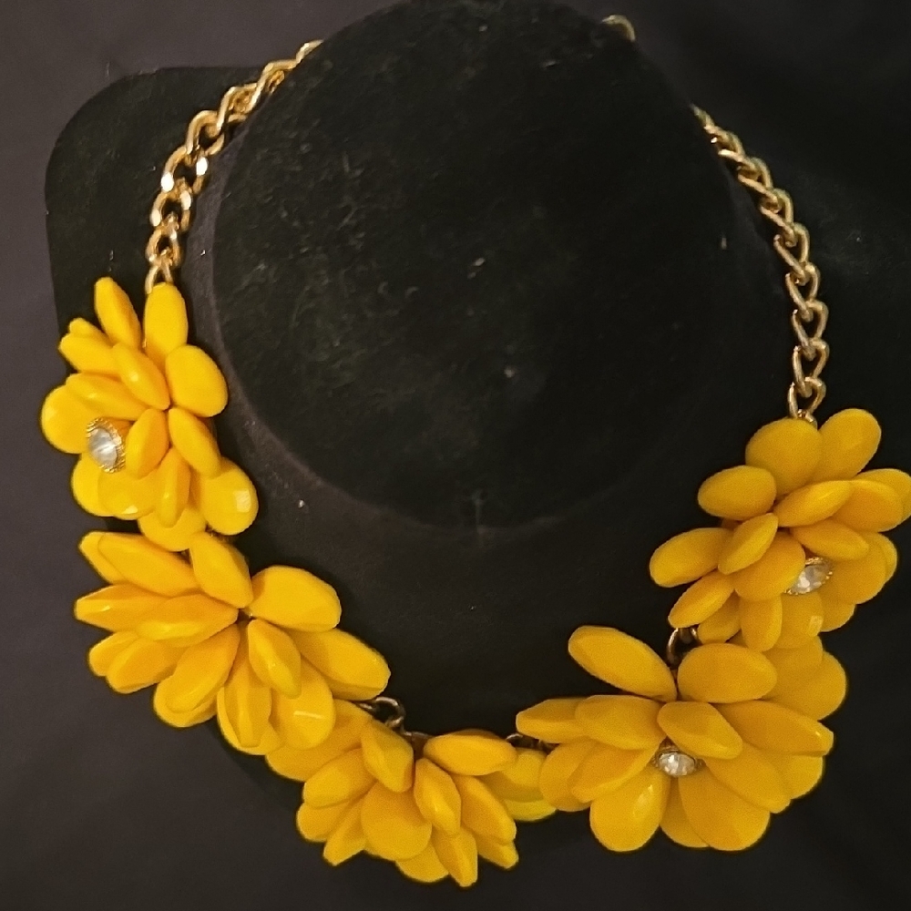 Bold Yellow Floral Necklace